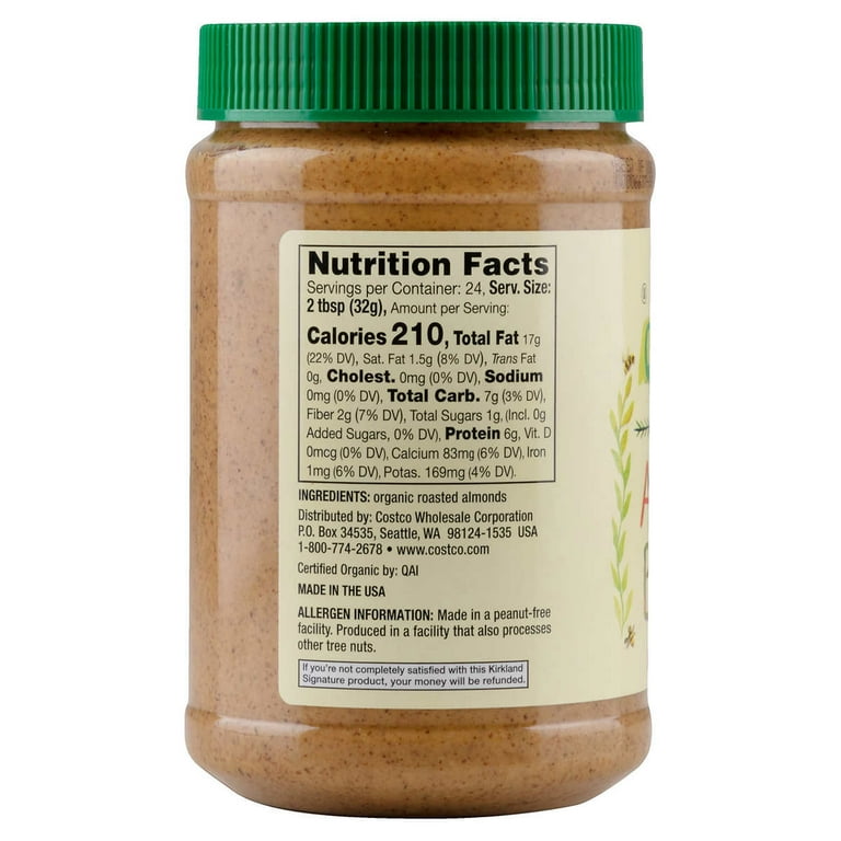 Kirkland Organic Creamy Almond Butter 27 oz