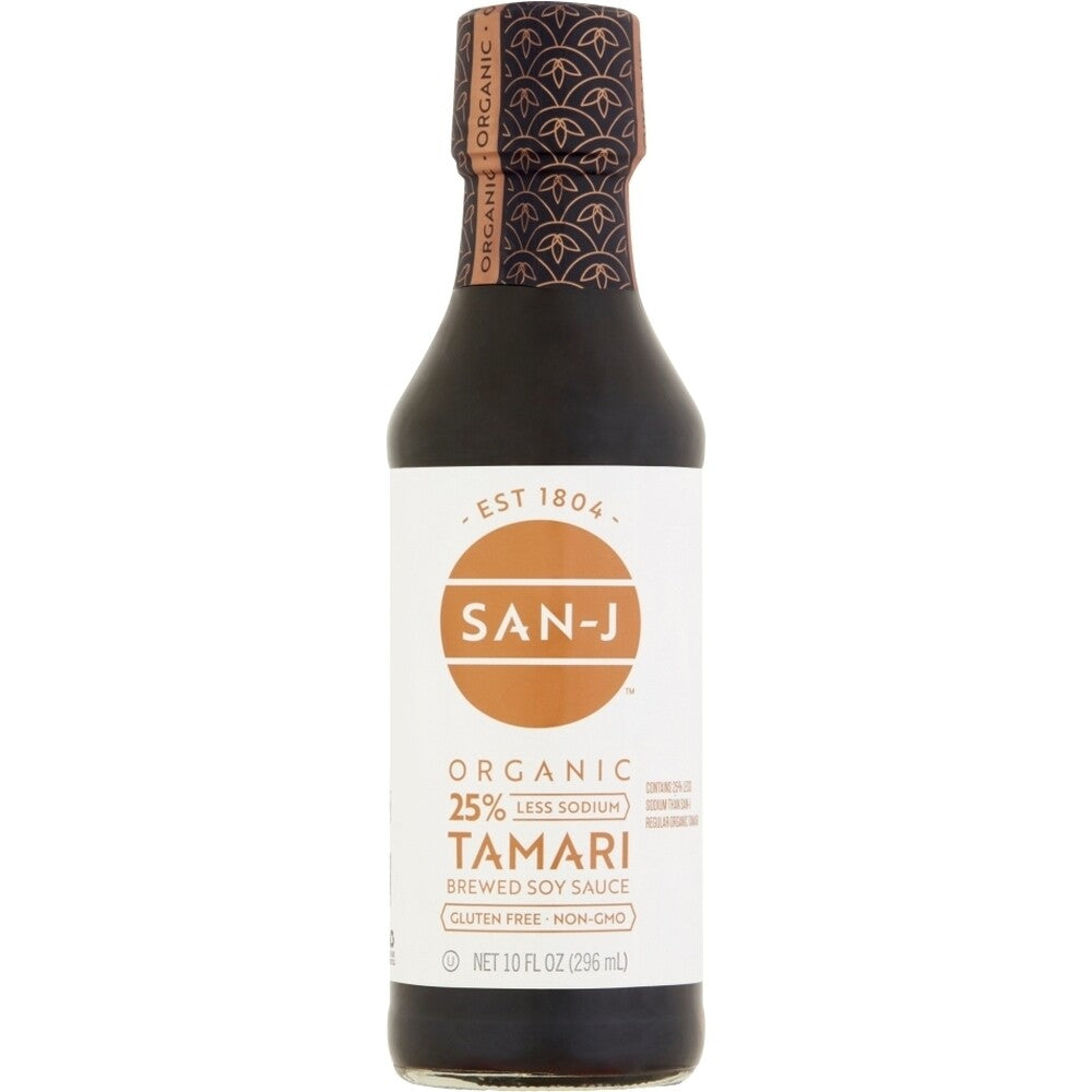 SAN-J Organic Tamari 25% Less Sodium Brewed Soy Sauce