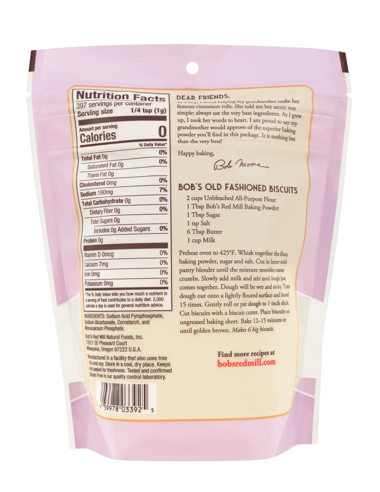 Double Acting Baking Powder No Aluminum 14 oz