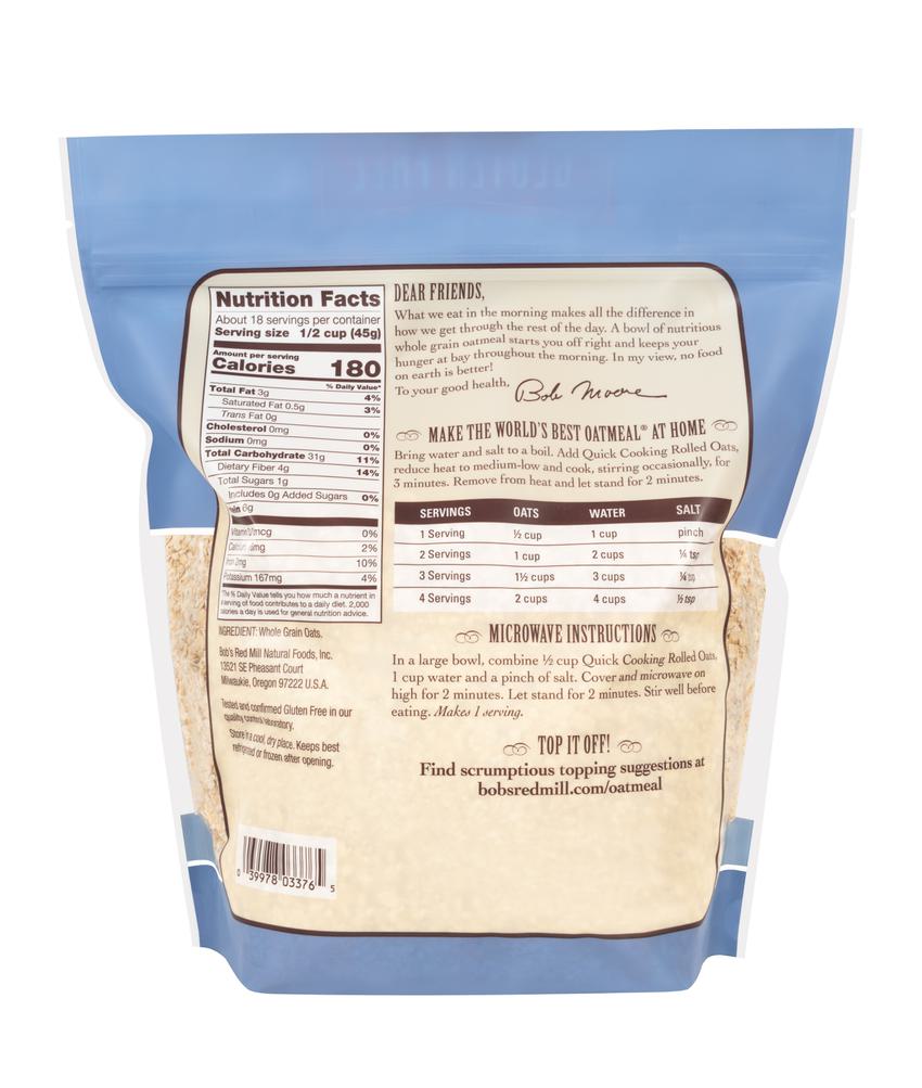 Bob's Red Mill Organic Quick Cooking Rolled Oats 28 oz