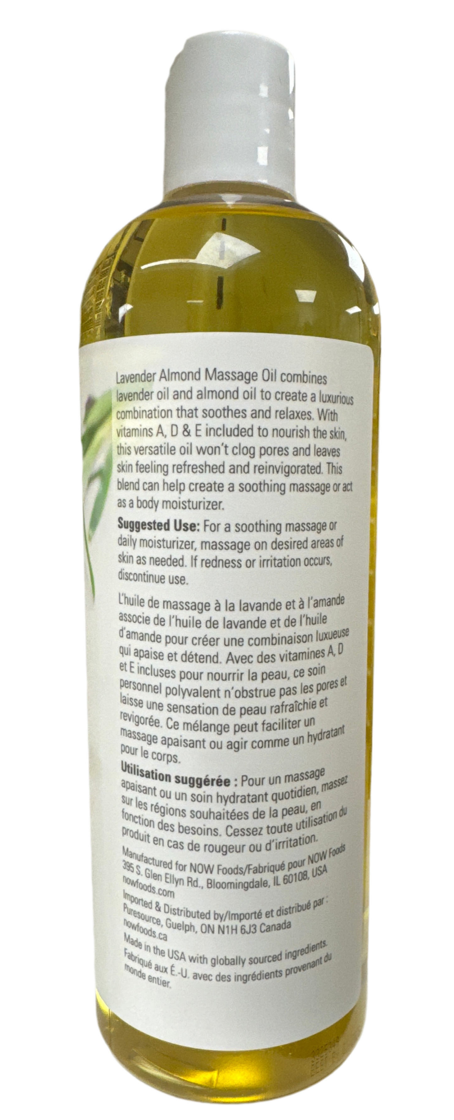 NOW Lavender Almond Massage Oil 16 fl. oz.