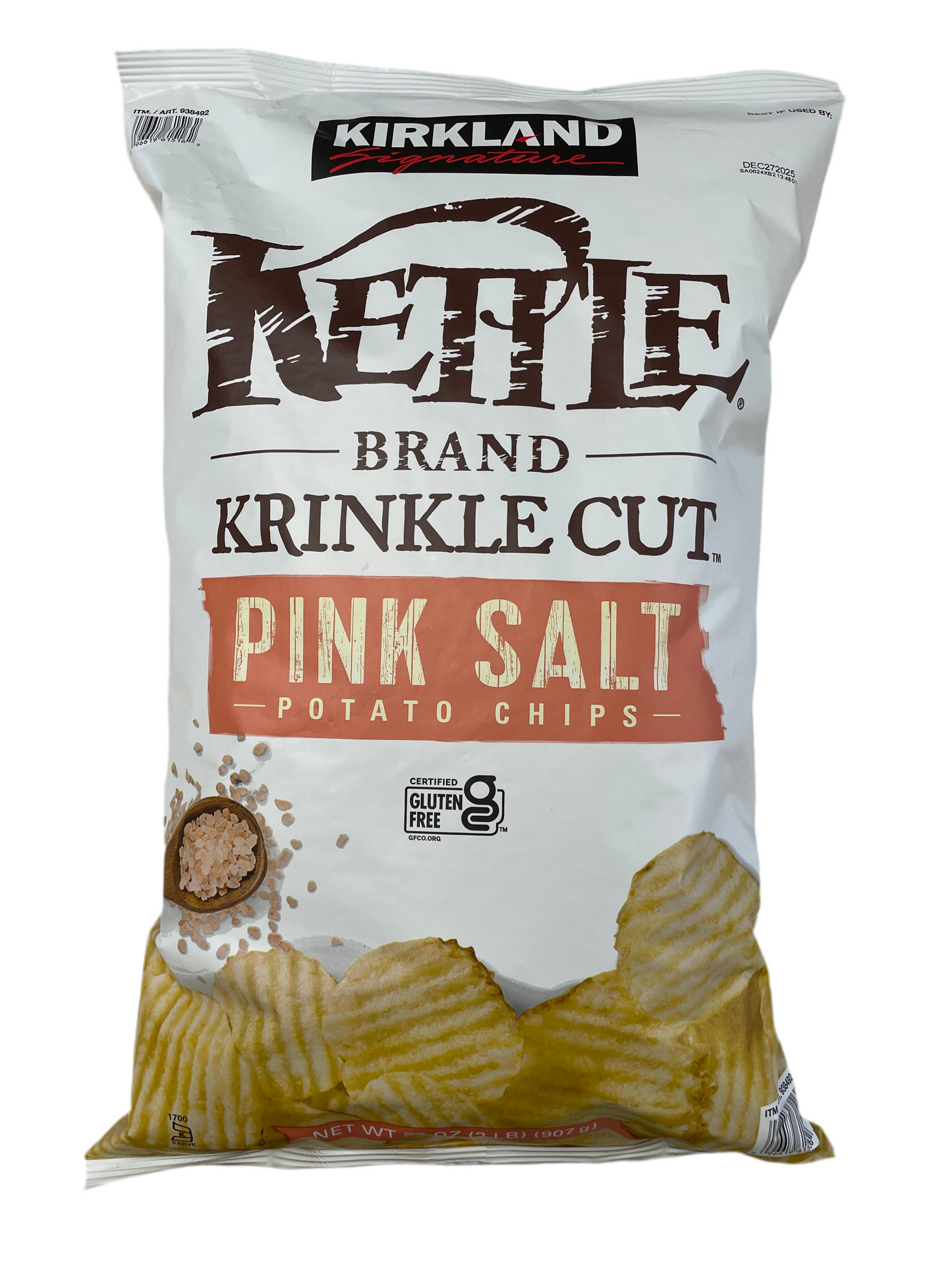 Kirkland Kettle Brand Krinkle Cut Pink Salt Potato Chips 2 lbs