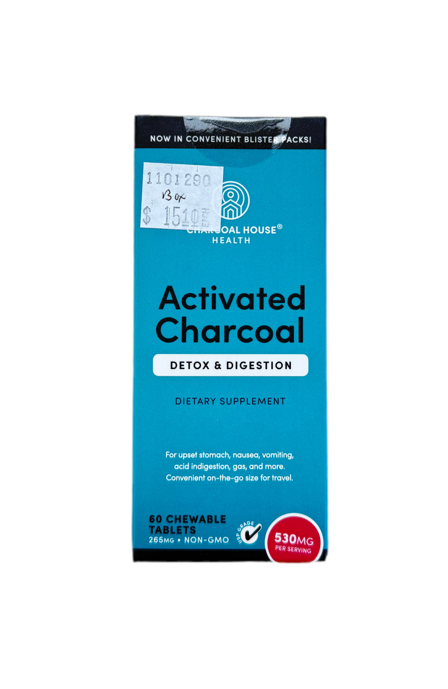 Activated Charcoal detox and digestion Chewable 60 Tabs