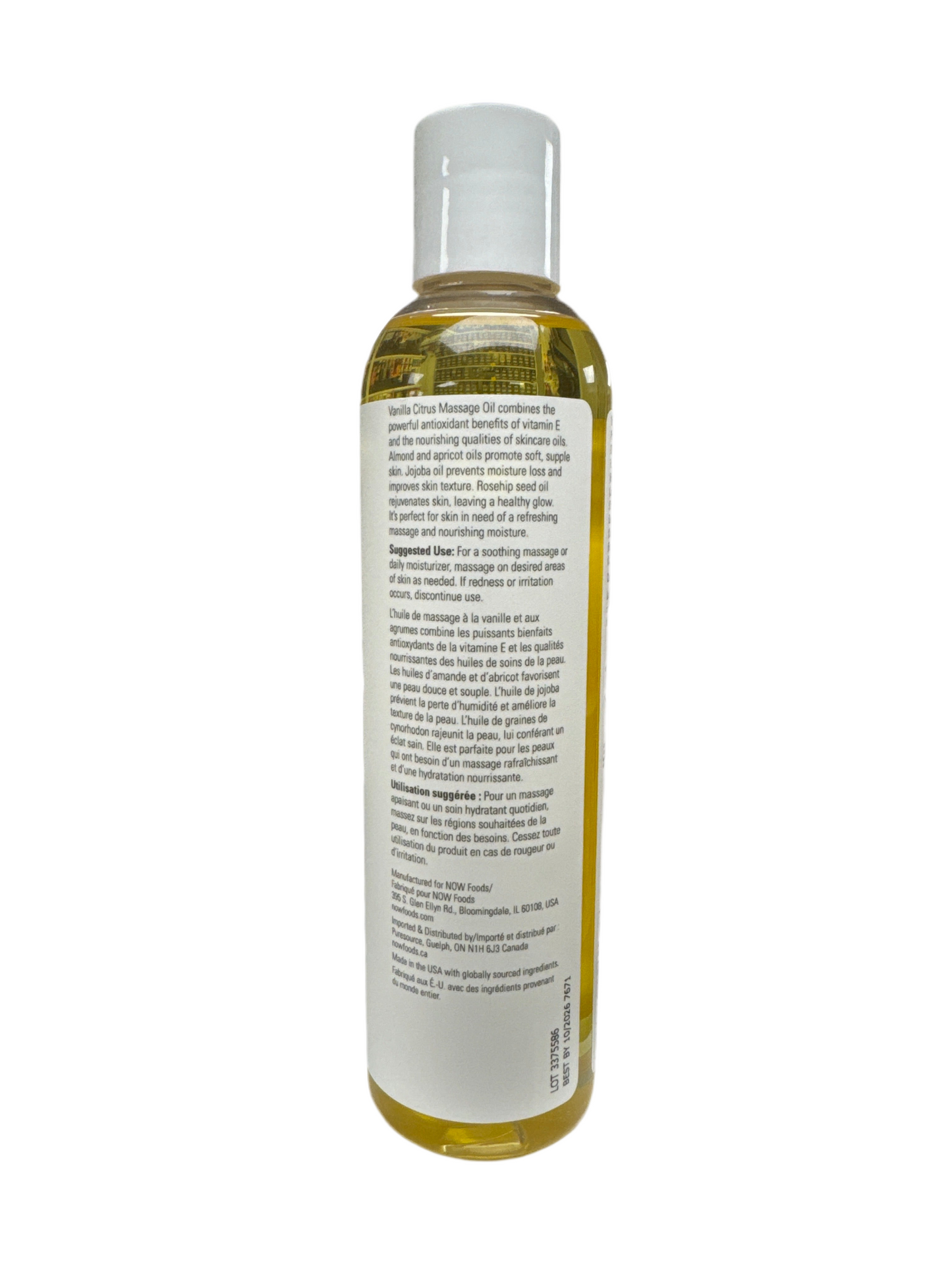 NOW Refreshing Vanilla Massage Oil 8 fl. oz.