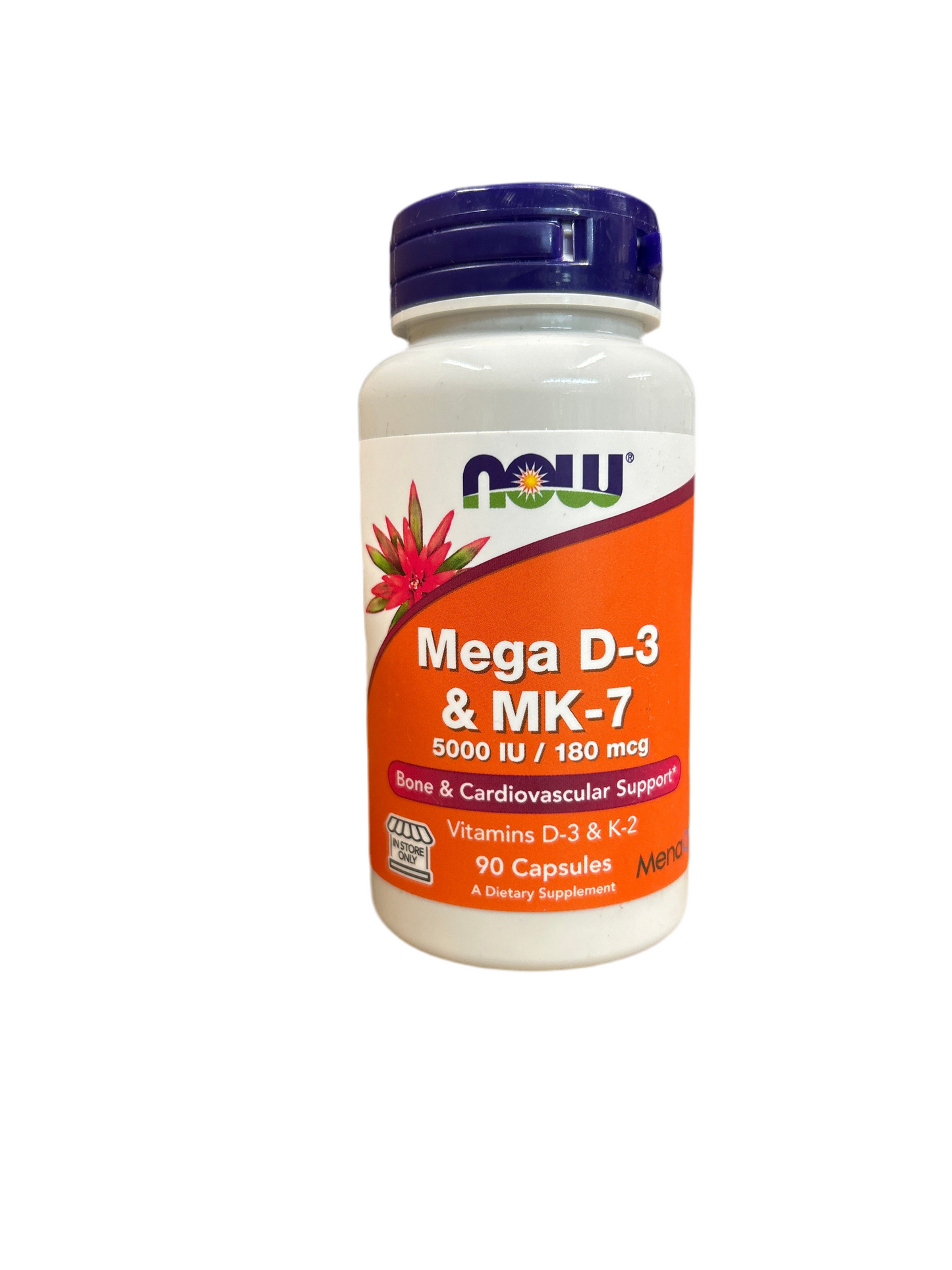 NOW Mega D-3 & MK-7 5,000 IU / 180 mcg 90 Capsules