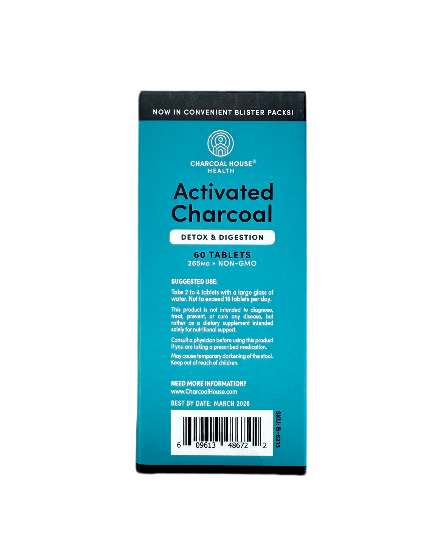 Activated Charcoal detox and digestion Chewable 60 Tabs