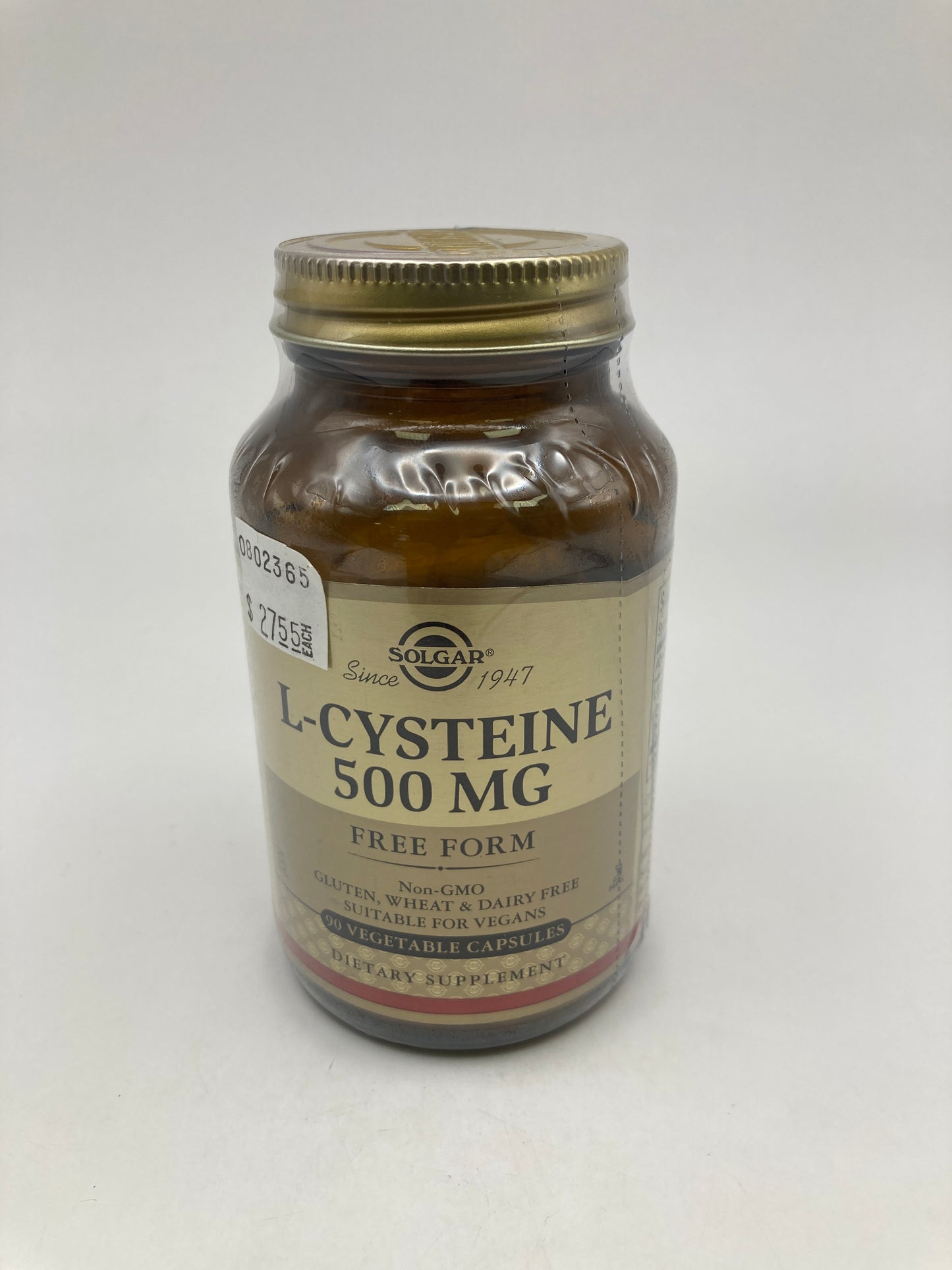 Solgar L-CYSTEINE 500 mg Free Form 90 Vegetable Capsules