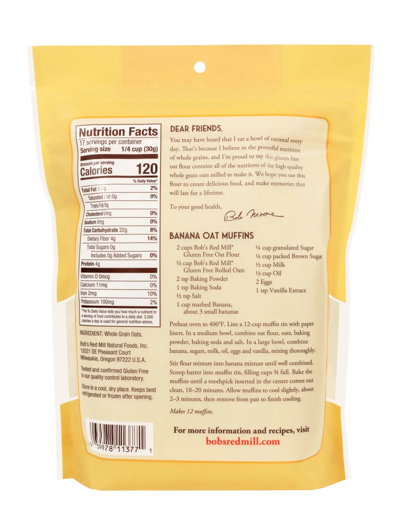 GF Oat Flour 18 oz