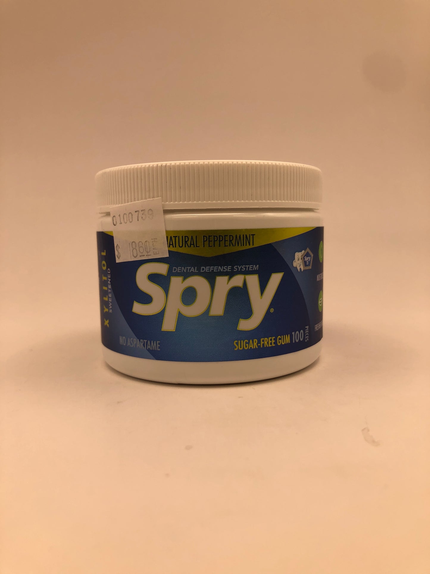 Spry Natural Peppermint Gum 100 pc