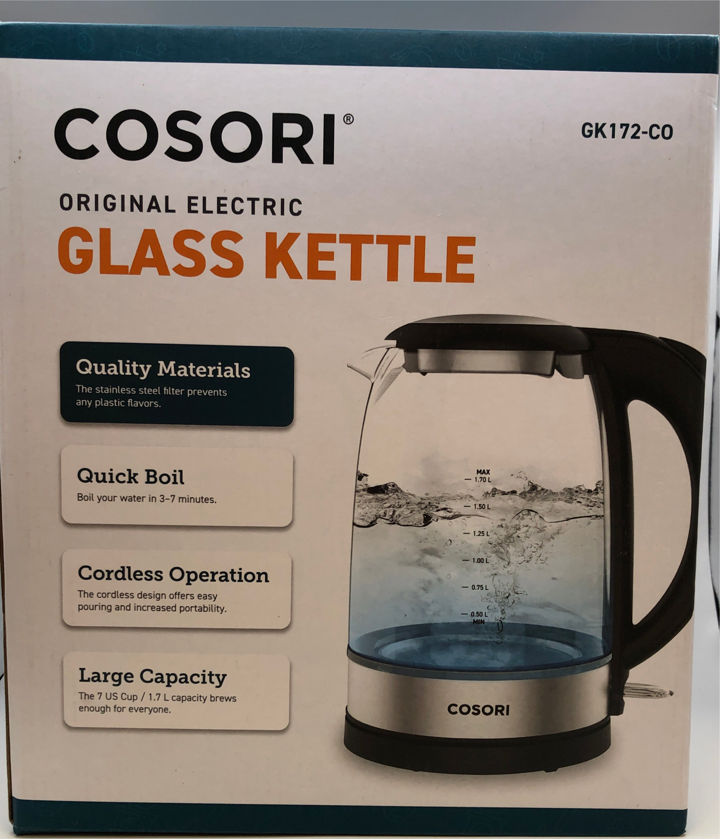 Cosori Original Electric Glass Kettle 1.7 L