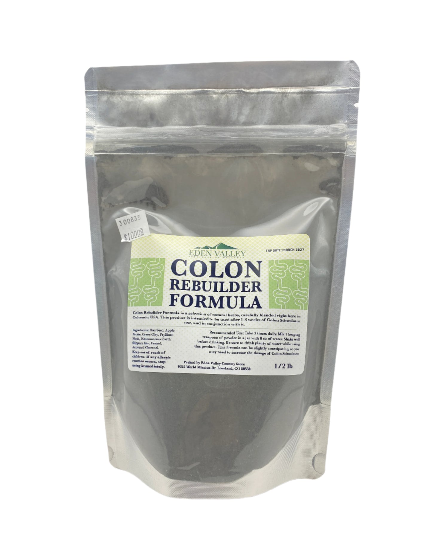 Package of 'Colon Rebuilder Formula' on a white background