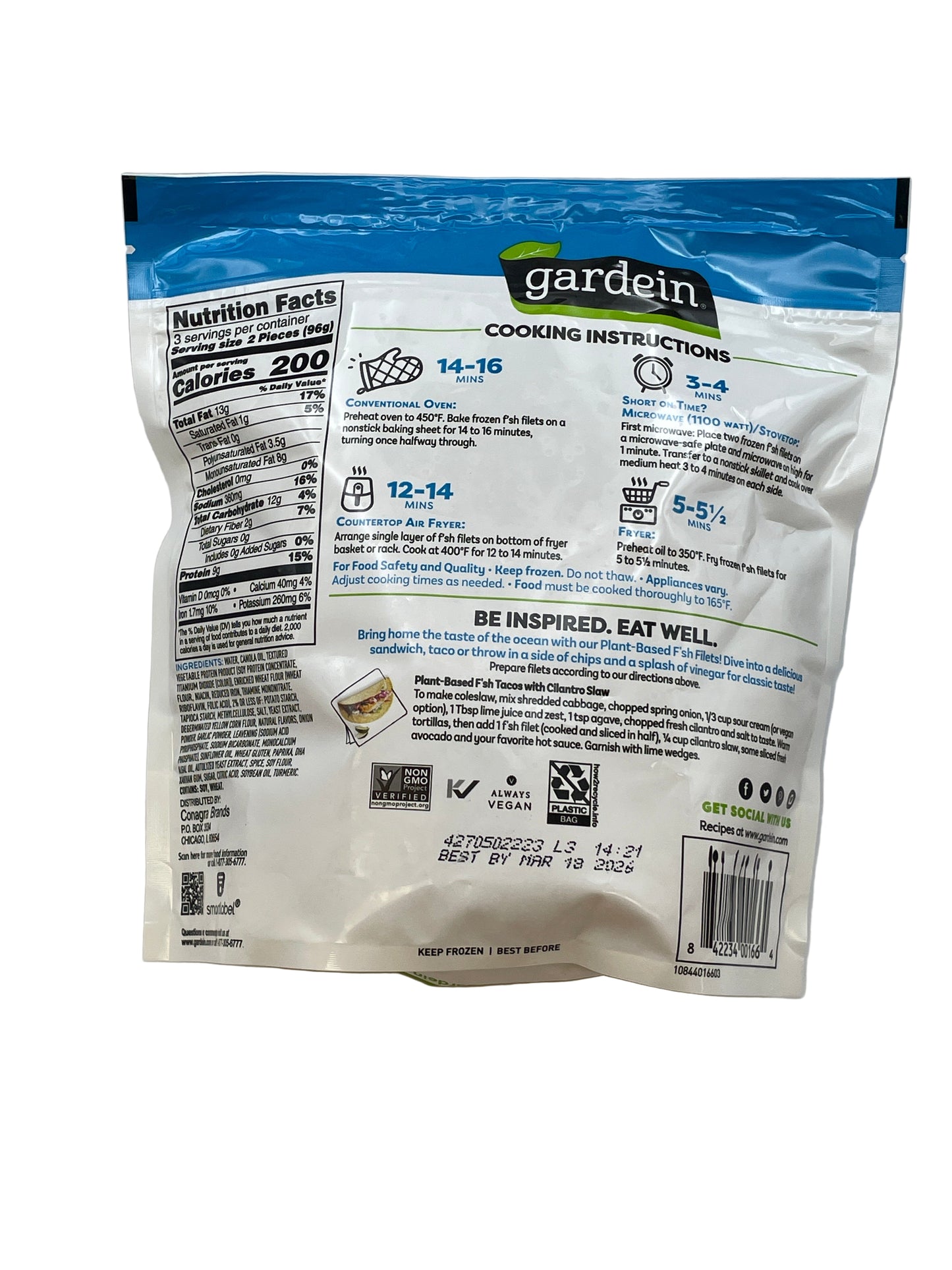 Gardein Plant-based  F'sh Filets 10.1 oz