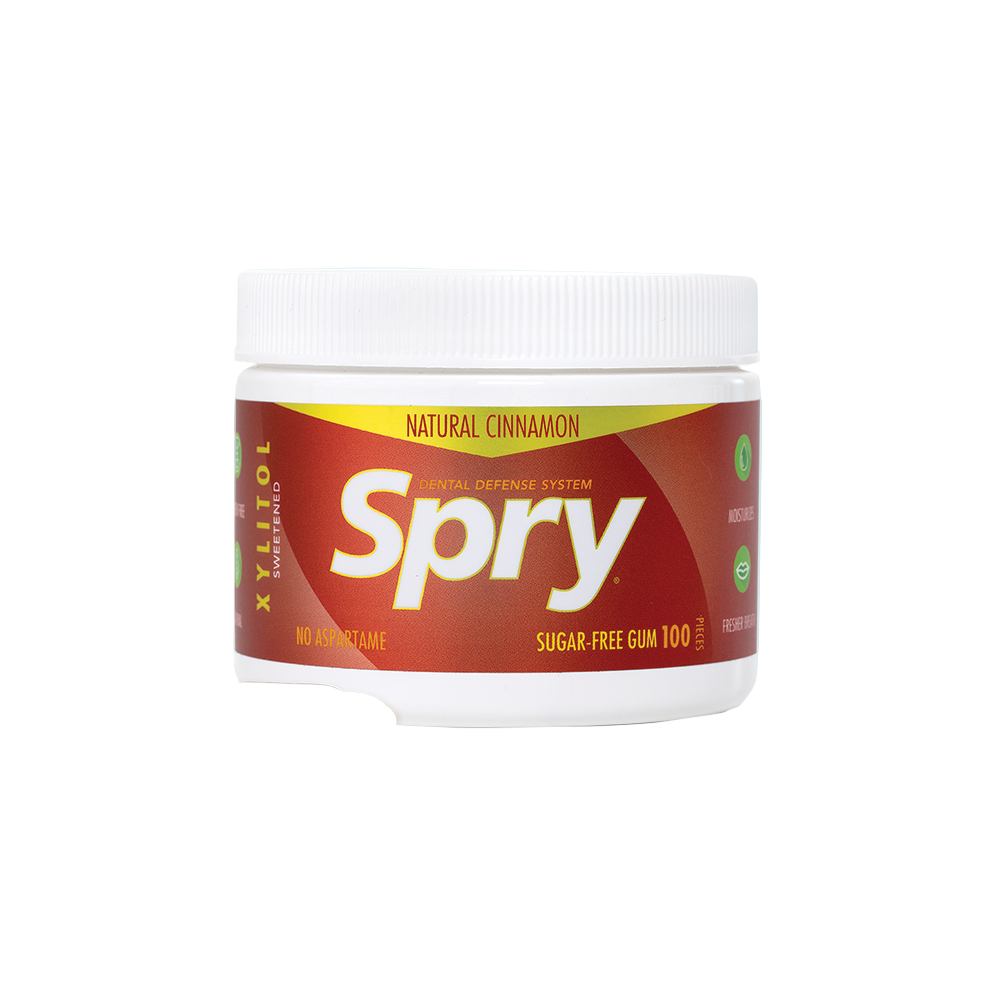 Spry Natural Cinnamon Gum 100 Pieces.