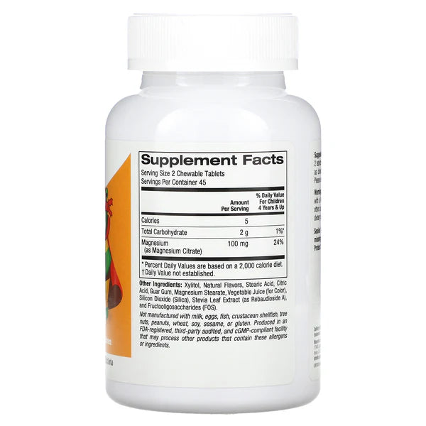 Kids Chewable Magnesium 100 mg, 90 Veg Tablets