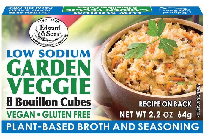Low Sodium Garden Veggie 8 Bouillon Cubes Vegan ~ Gluten Free