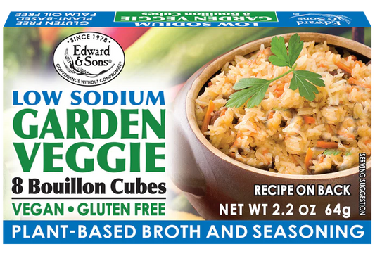 Low Sodium Garden Veggie 8 Bouillon Cubes Vegan ~ Gluten Free