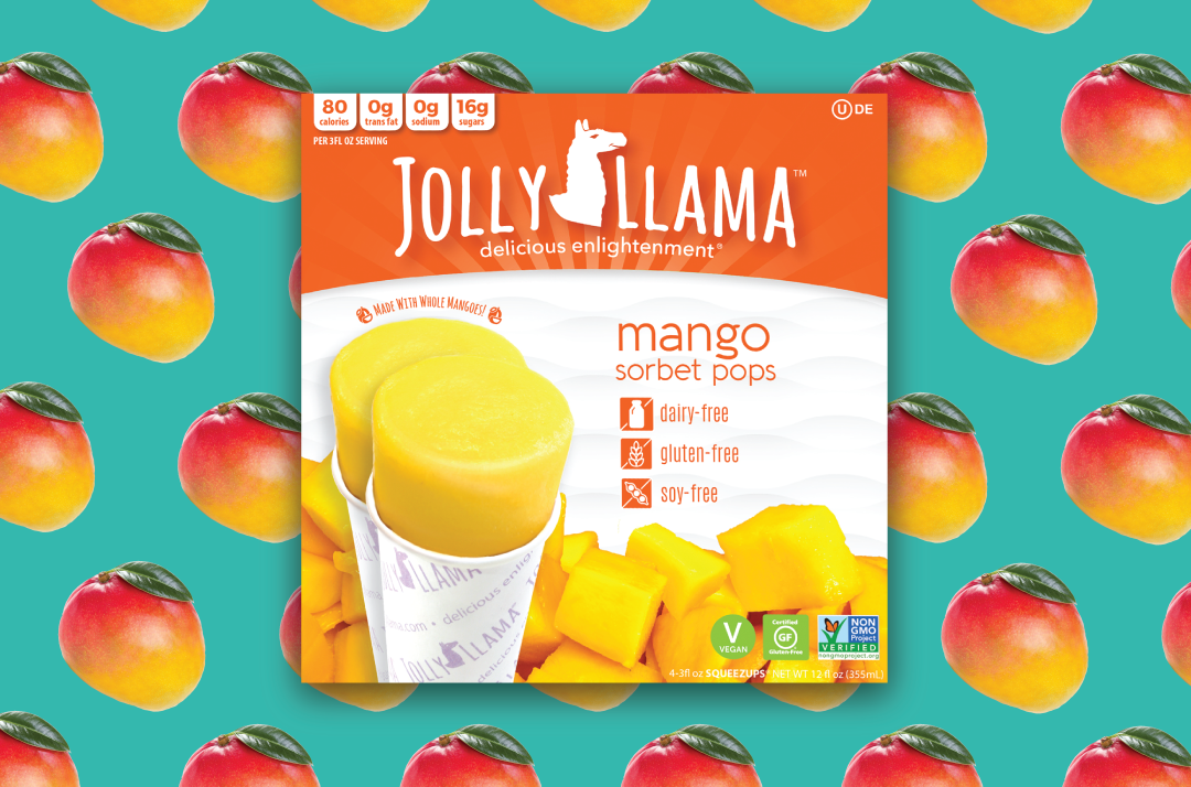 Jolly Llama Mango Real Fruit Sorbet Pops