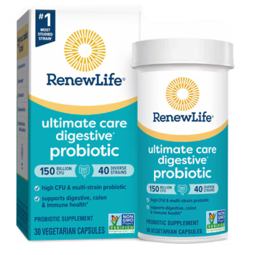 Renew Life Ultimate Care Digestive Probiotic 150 million CFU/40 Diverse Strains 30 Ct