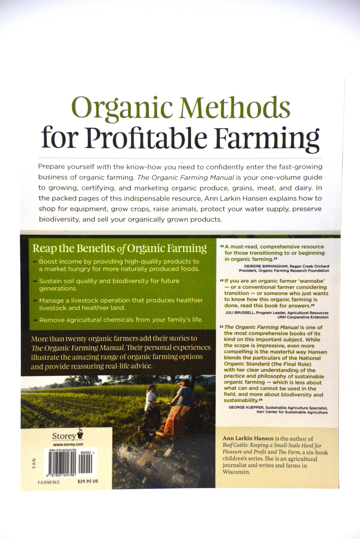 "The Organic Farming Manual," by Ann Larkin Hansen