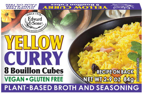 Yellow Curry Bouillon Cubes Vegan * Gluten Free* 8 cubes