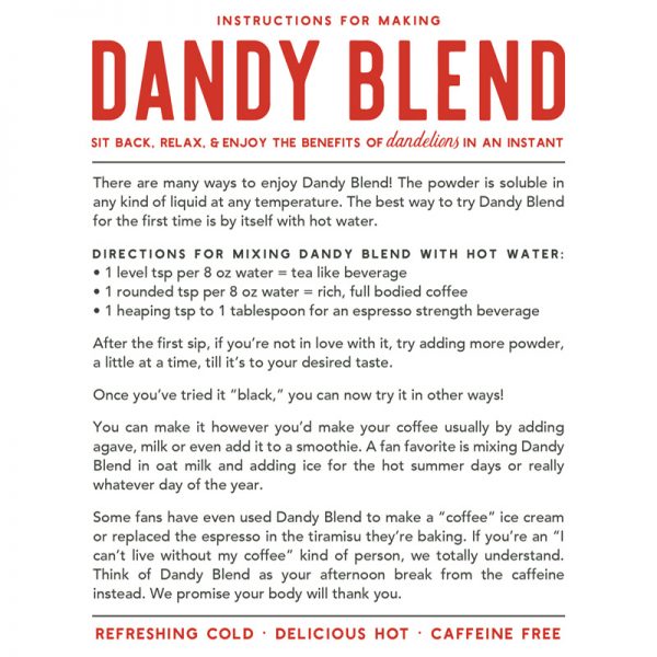 Dandy Blend Instant Coffee Alternative, Organic 11 oz