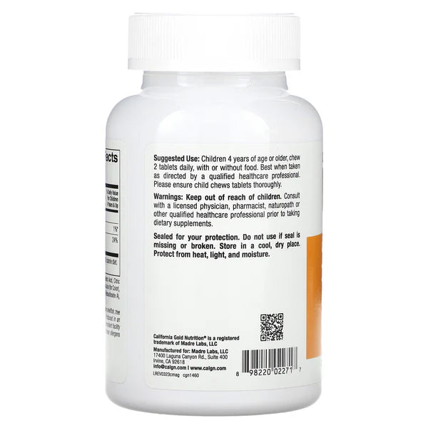 Kids Chewable Magnesium 100 mg, 90 Veg Tablets