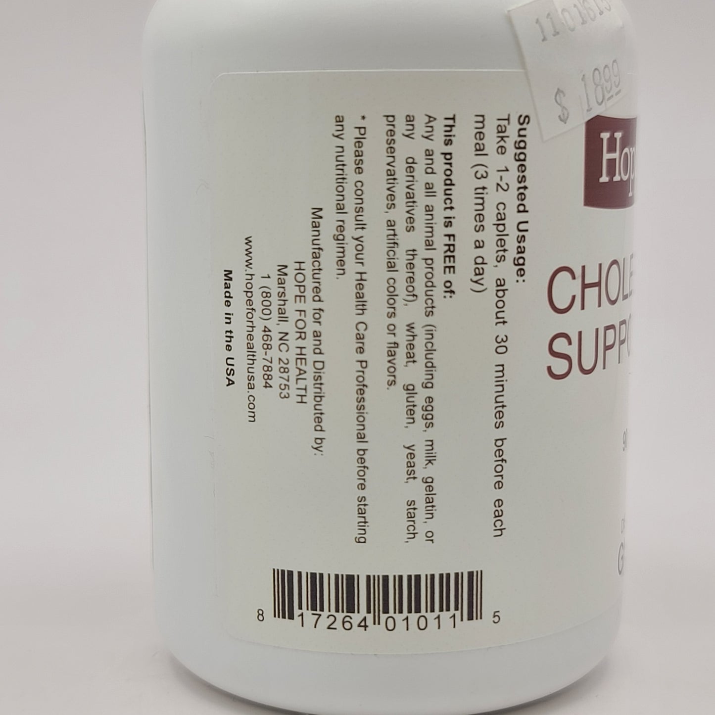Hope for Health Cholesterol Support 90 Caplets