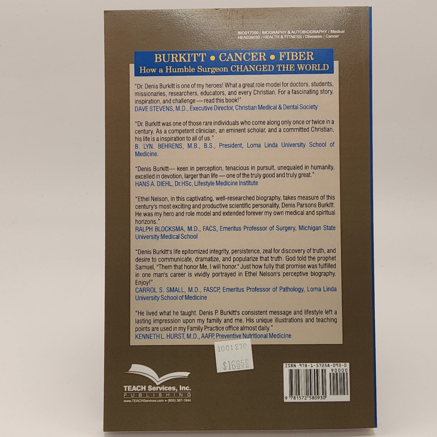 Burkitt Cancer Fiber by Ethel R. Nelson, M.D.