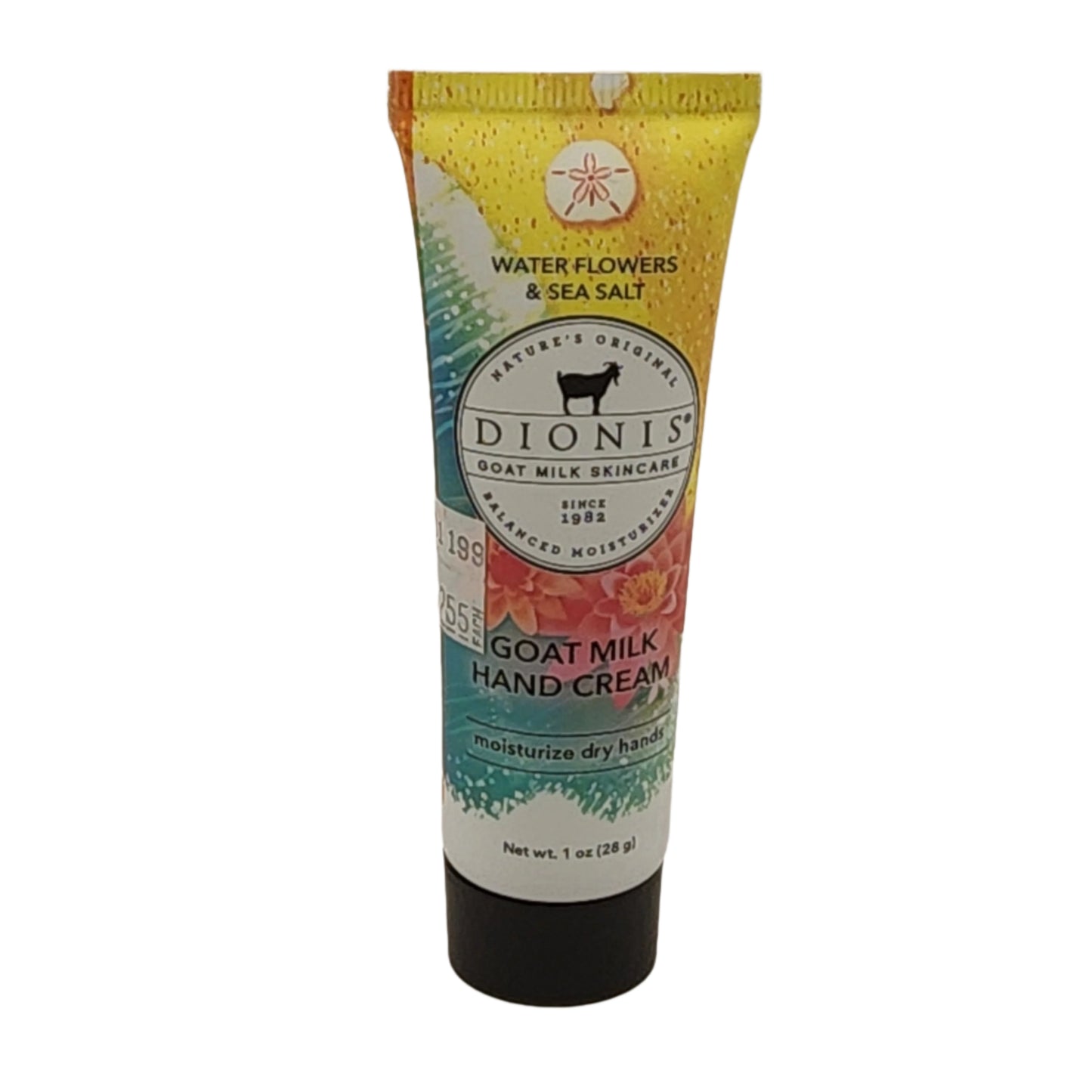 Tube of Dionis Goat Milk Hand Cream on a white background