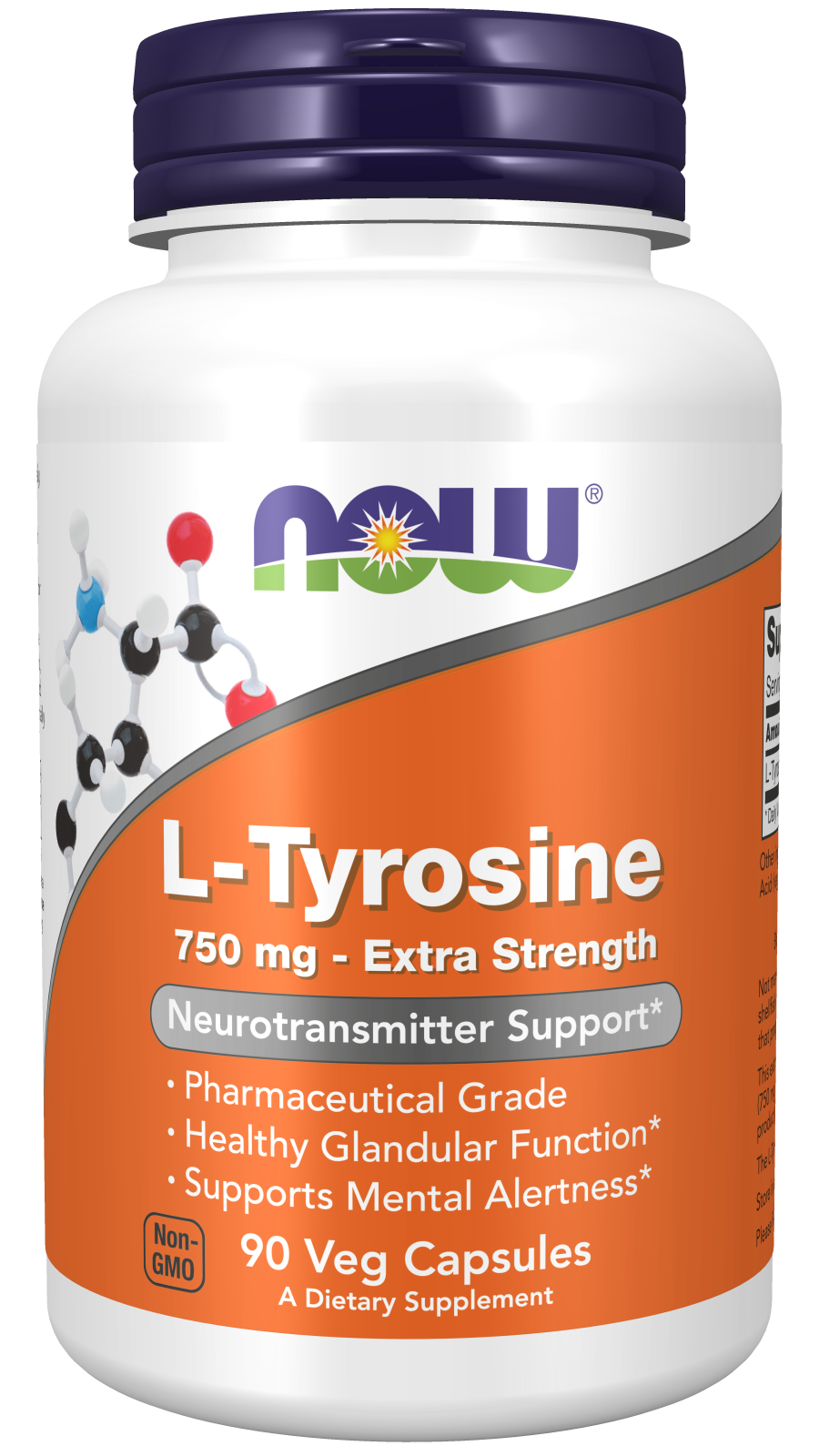 L-Tyrosine 750 mg, Extra Strength, 90 Veg Capsules