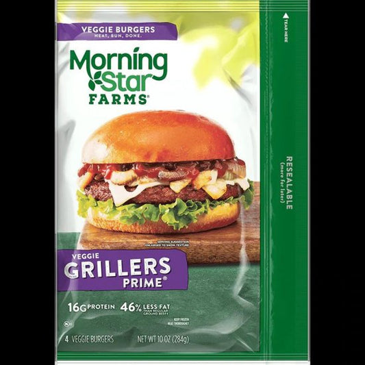 Morning Star Farms Grillers Prime Burgers Plant-Based 4 Burgers