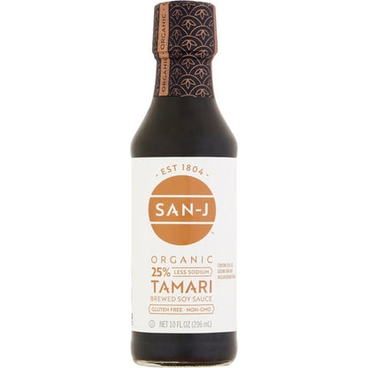 SAN-J Organic Tamari 25% Less Sodium Brewed Soy Sauce