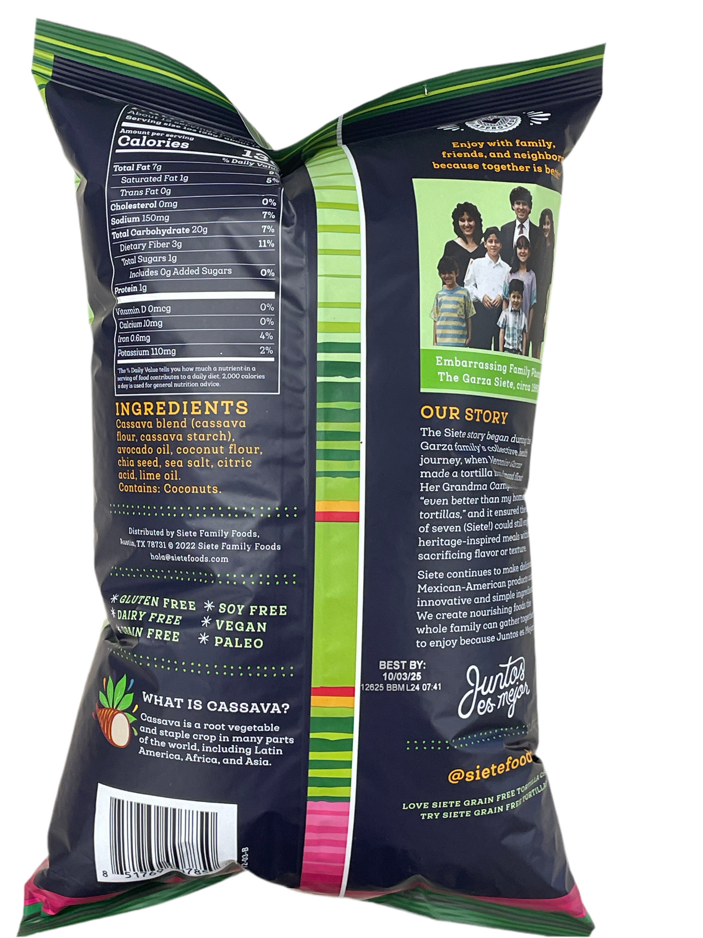 Siete Grain Free Tortilla Chips Squeeze of Lime 12 oz