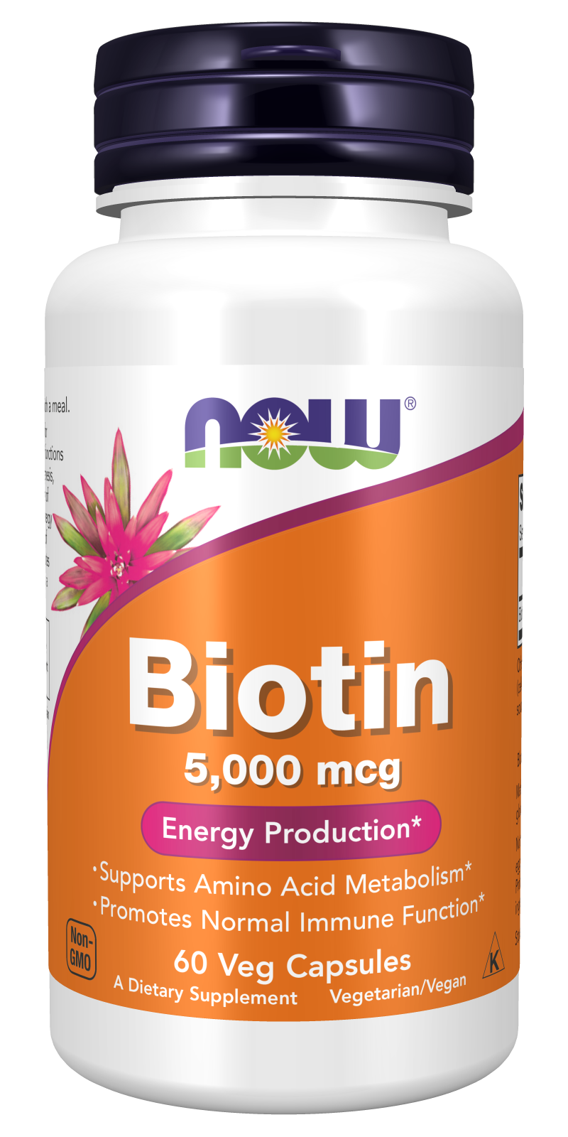 Biotin 5mg (5,000 mcg) 60 Veg Capsules