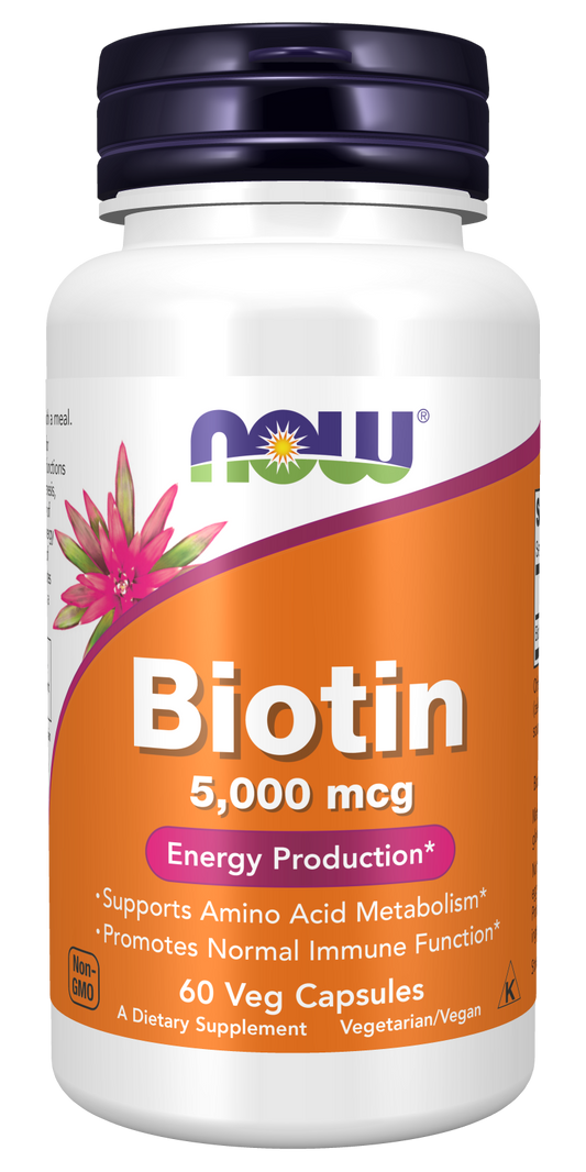 Biotin 5mg (5,000 mcg) 60 Veg Capsules