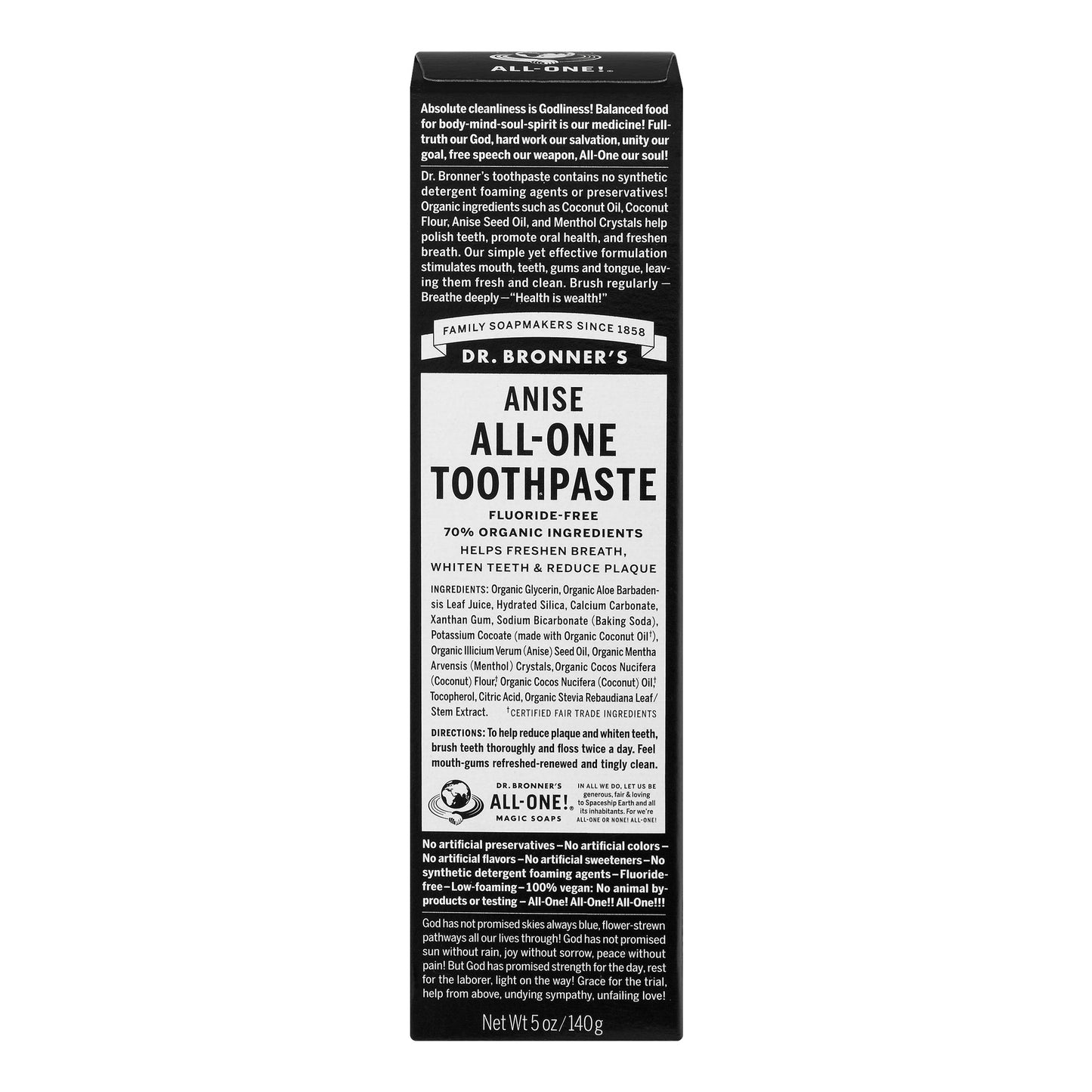 Dr. Bronner's Spearmint All-One Toothpaste 5 oz.