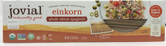 Jovial Einkorn Whole Wheat Spaghetti 12 oz.