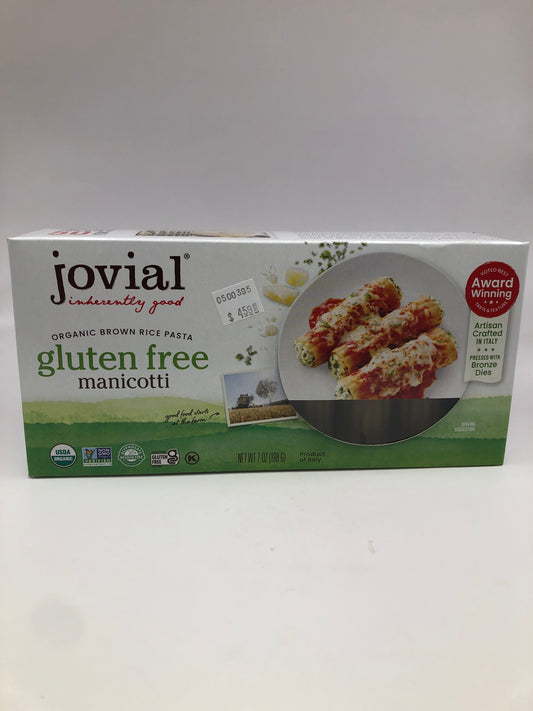 Jovial Manicotti Gluten Free Organic Brown Rice Pasta 7 oz.