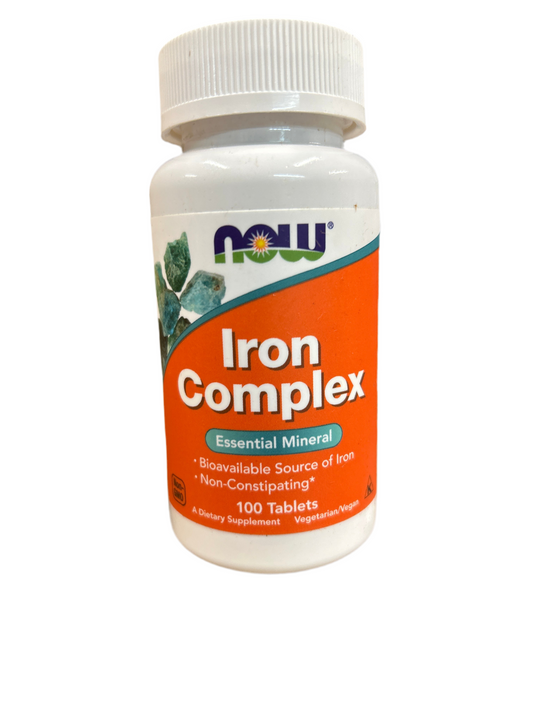NOW Iron Complex Bioavailable Non-Constipating 100 Tablets