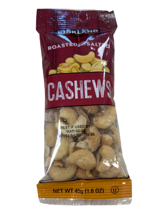Kirkland Roasted and Salted Cashew Snacking Nuts 1.6 oz.