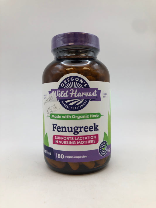 Oregon's Wild Harvest Fenugreek Organic Herbal Supplement, 180 Vegan Capsules