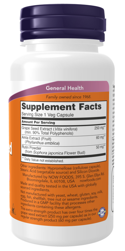 Grape Seed, Extra Strength, 250 mg, 100 Veg Capsules