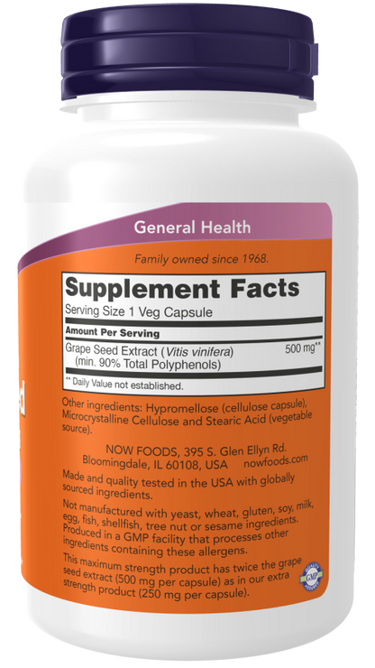 Grape Seed Extract, Maximum Strength,  500 mg