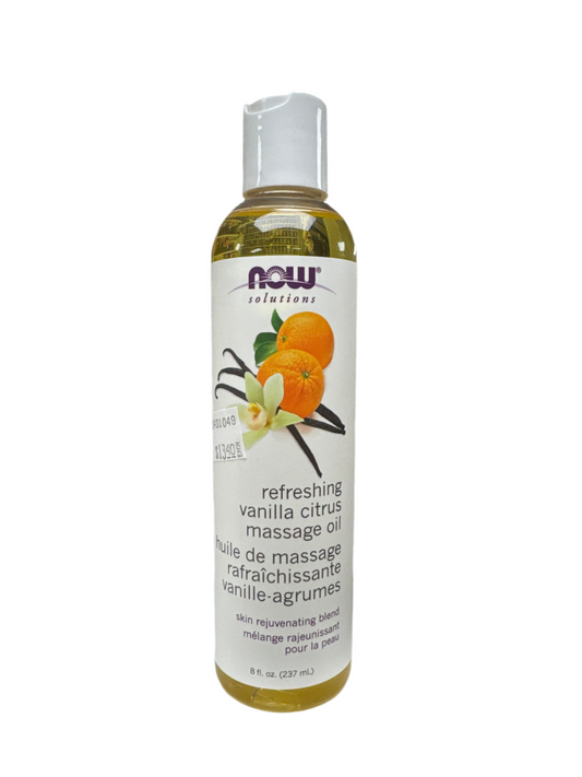 NOW Refreshing Vanilla Massage Oil 8 fl. oz.