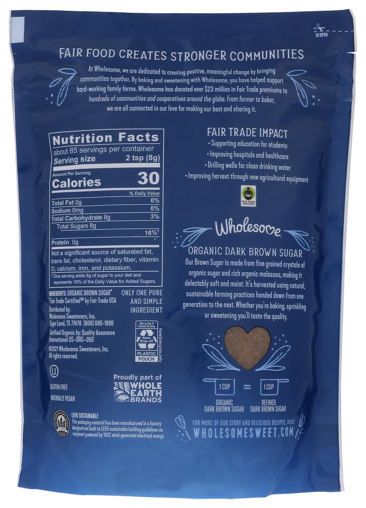 Wholesome Organic Dark Brown Sugar 24 oz