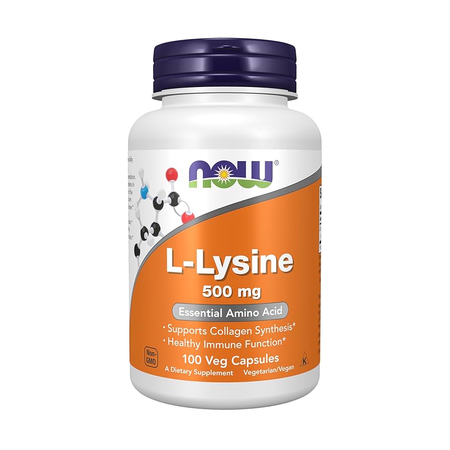 NOW L-Lysine 500 mg 100 Veg Caps