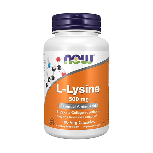 NOW L-Lysine 500 mg 100 Veg Caps