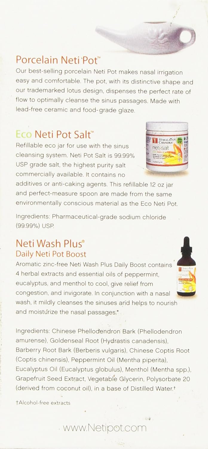 Himalayan Chandra Neti Pot with Neti Salt & Neti Wash Plus - SALE!