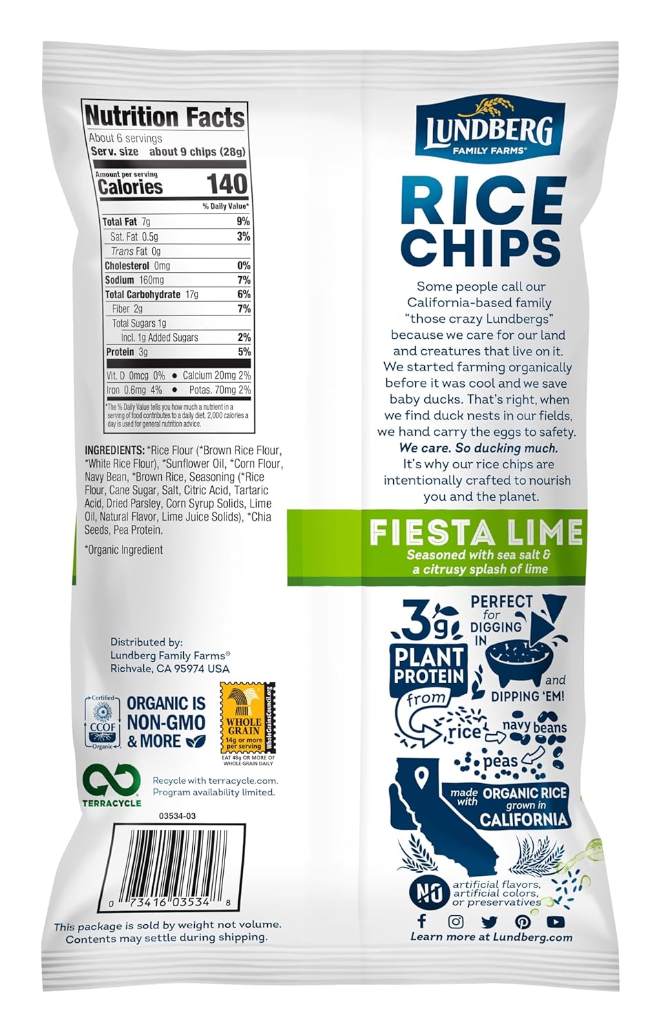 Lundberg Rice Chips, Organic  5.5 oz