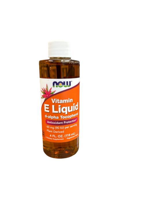 NOW E Liquid d-alpha Tocopherol 60 mg (90 IU) Per Serving Plant Derived 4 fl. oz.